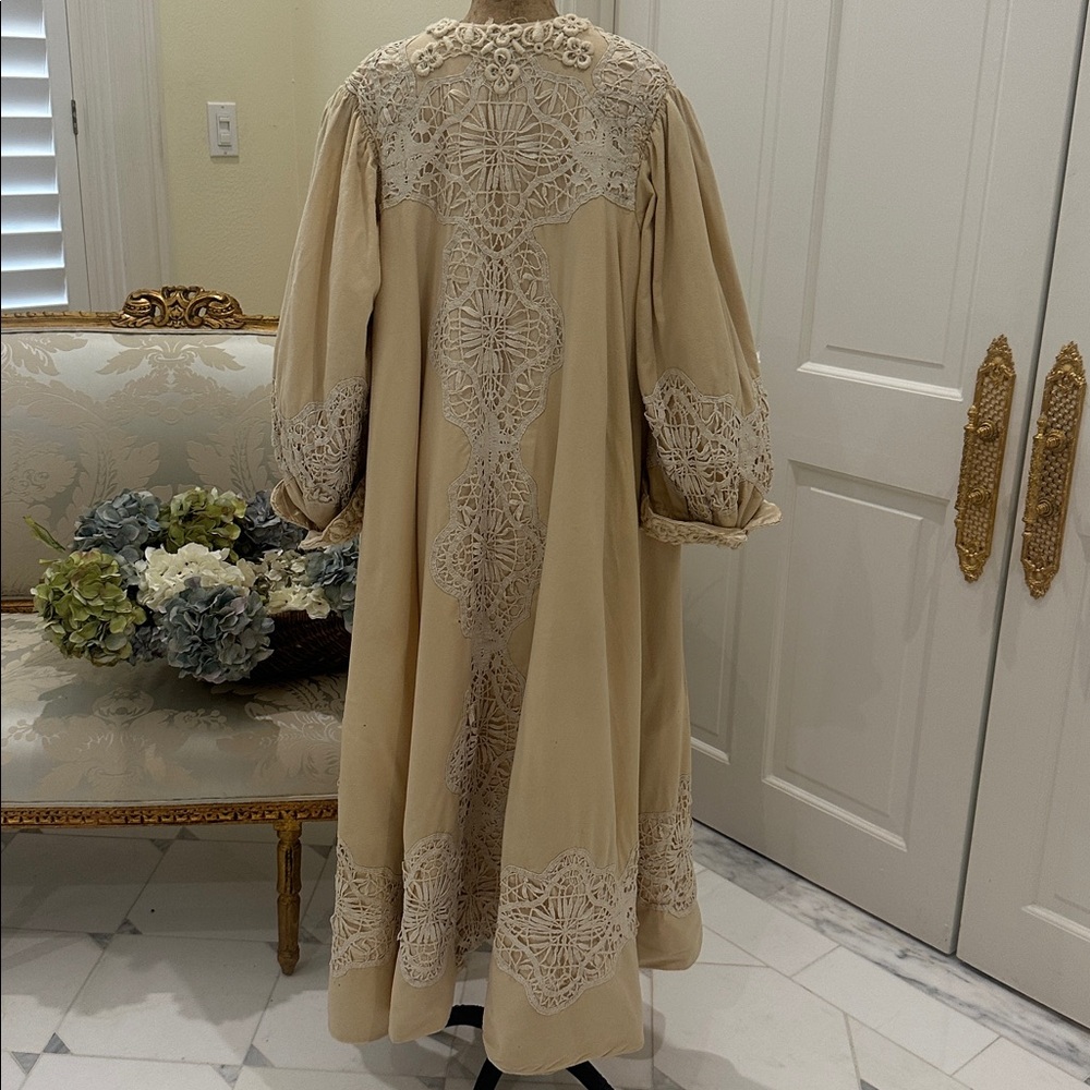 Antique Victorian wool and lace swing coat.
